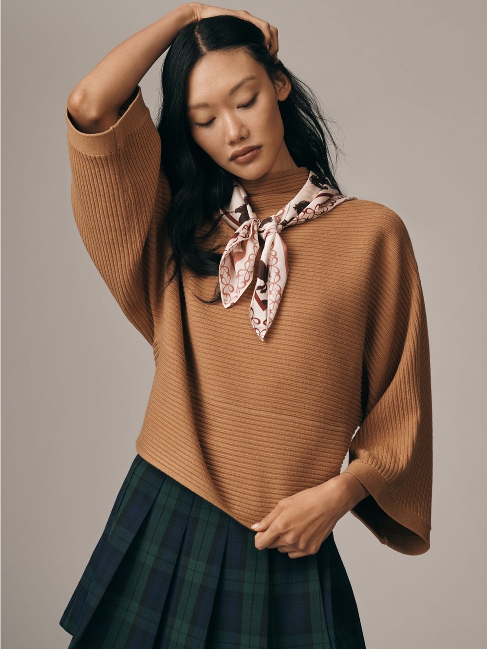 Anthropologie Mock Neck Wide
Sleeve Sweater True Camel Medium